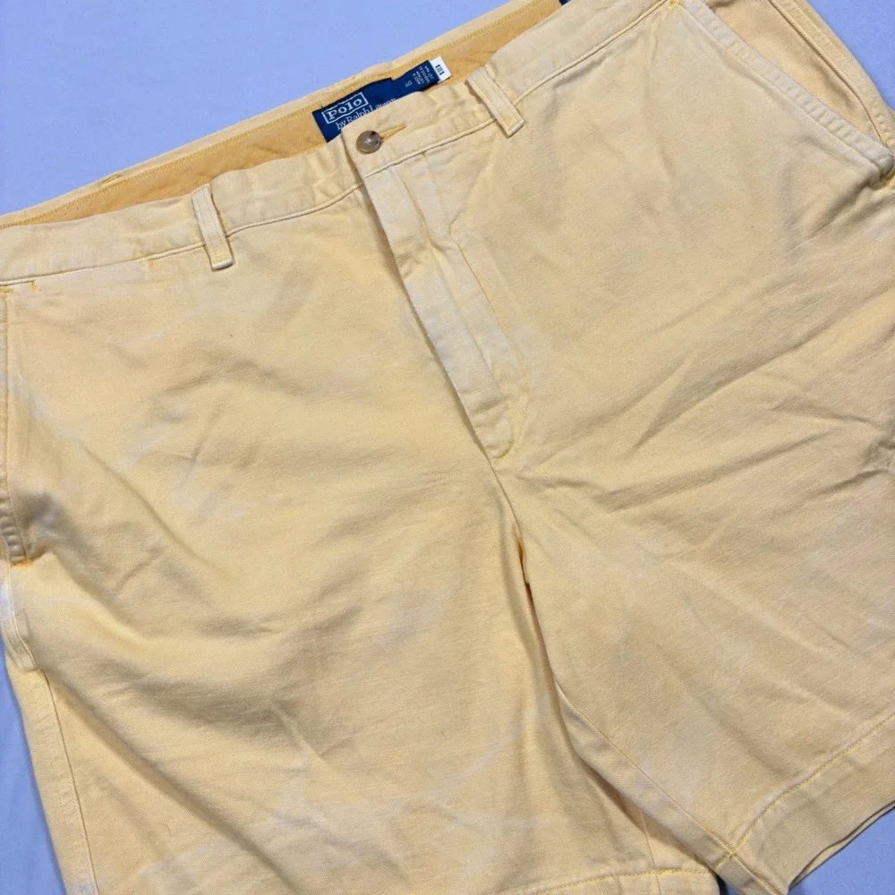 Polo Ralph Lauren Salinger Chino Shorts Mens 40 Yellow Straight Fit Cotton Twill